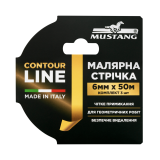 Малярна стрічка MUSTANG CONTOUR LINE 6 мм × 50 м, (3шт/компл), жовта (ITWP650G)
