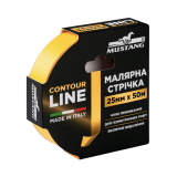 Малярная лента MUSTANG CONTOUR LINE 25 мм × 50 м, жёлтая (ITWP2550G)