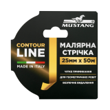Малярная лента MUSTANG CONTOUR LINE 25 мм × 50 м, жёлтая (ITWP2550G)