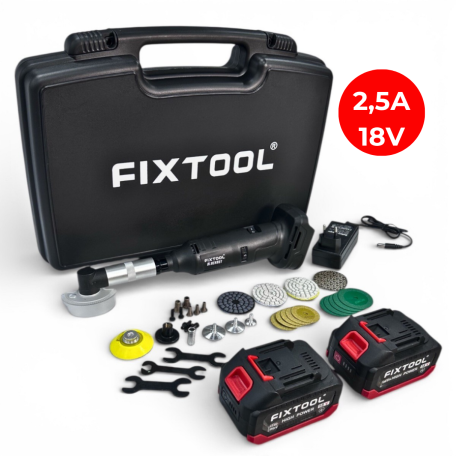 Угловая аккумуляторная шлифмашина FIXTOOL BLACKOUT с 2 АКБ (18V 2,5 A/h) (FIX200WBAT22)