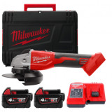 Аккумуляторная угловая шлифмашина Milwaukee M18 BLSAG125X-402X, 125 мм (4933492644)