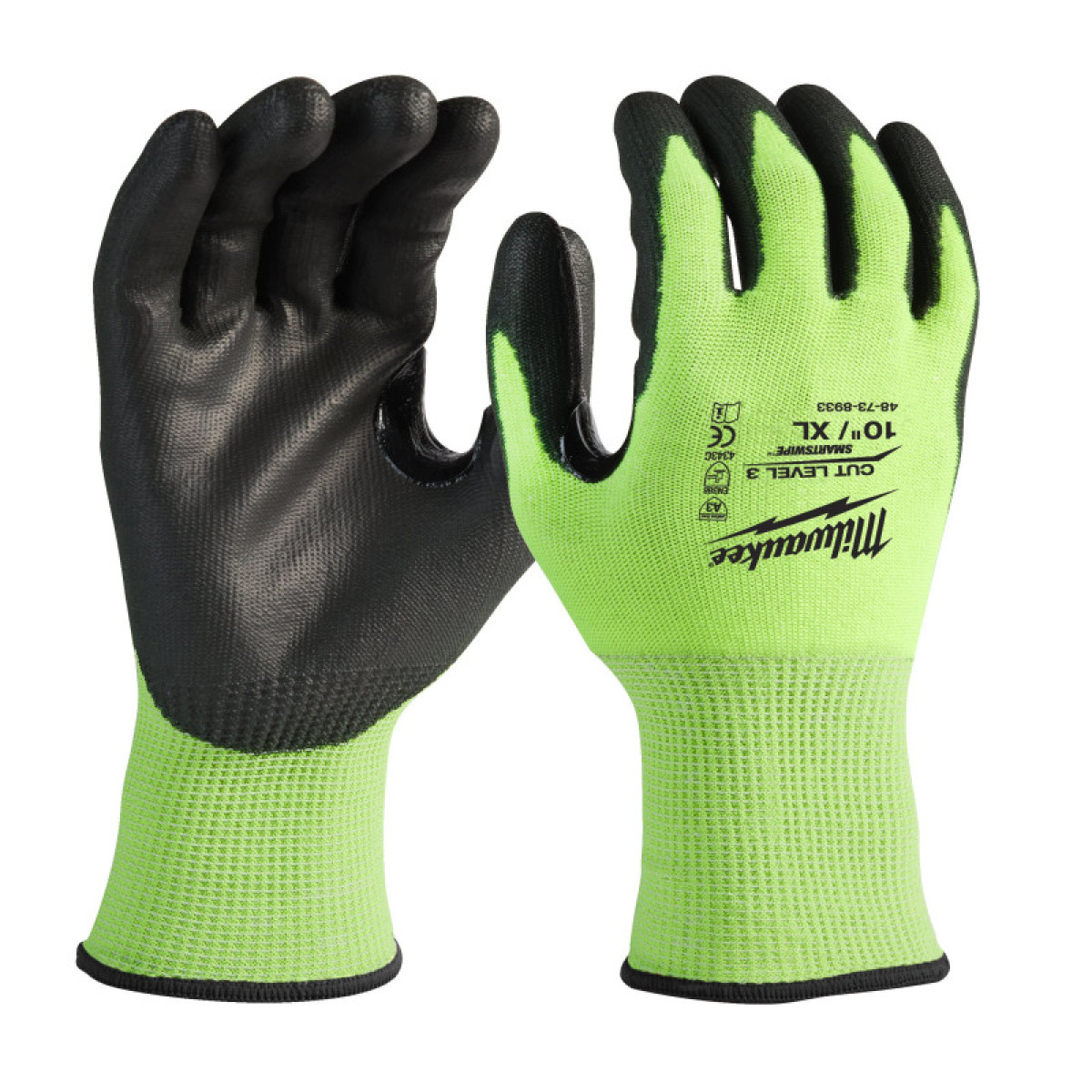 Перчатки MILWAUKEE Hi-Vis сигнальные, с сопротивлением порезам 3/C уровня, размер 11/XXL (144 пары) (4932479023) 