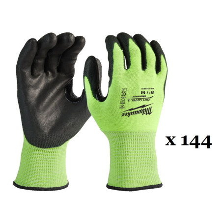 Перчатки MILWAUKEE Hi-Vis сигнальные, с сопротивлением порезам 3/C уровня, размер 11/XXL (144 пары) (4932479023) 