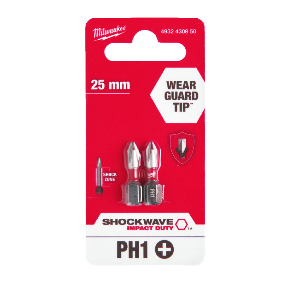 Насадка Milwaukee PH1 SHOCKWAVE, 2шт. (4932430850)