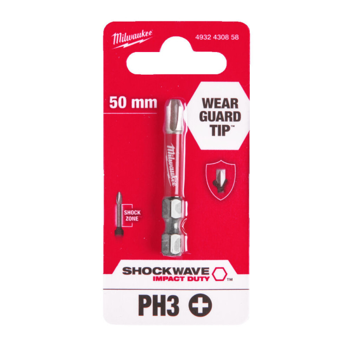 Насадка Milwaukee SHOCKWAVE PH3 50 мм, 1 шт. (4932430858)