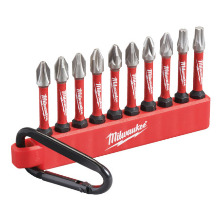 Набір біт та тримача з карабіном MILWAUKEE (4xPH2, 4xPZ2, 1xTX20, 1xTX25), 10 шт (4932492939)