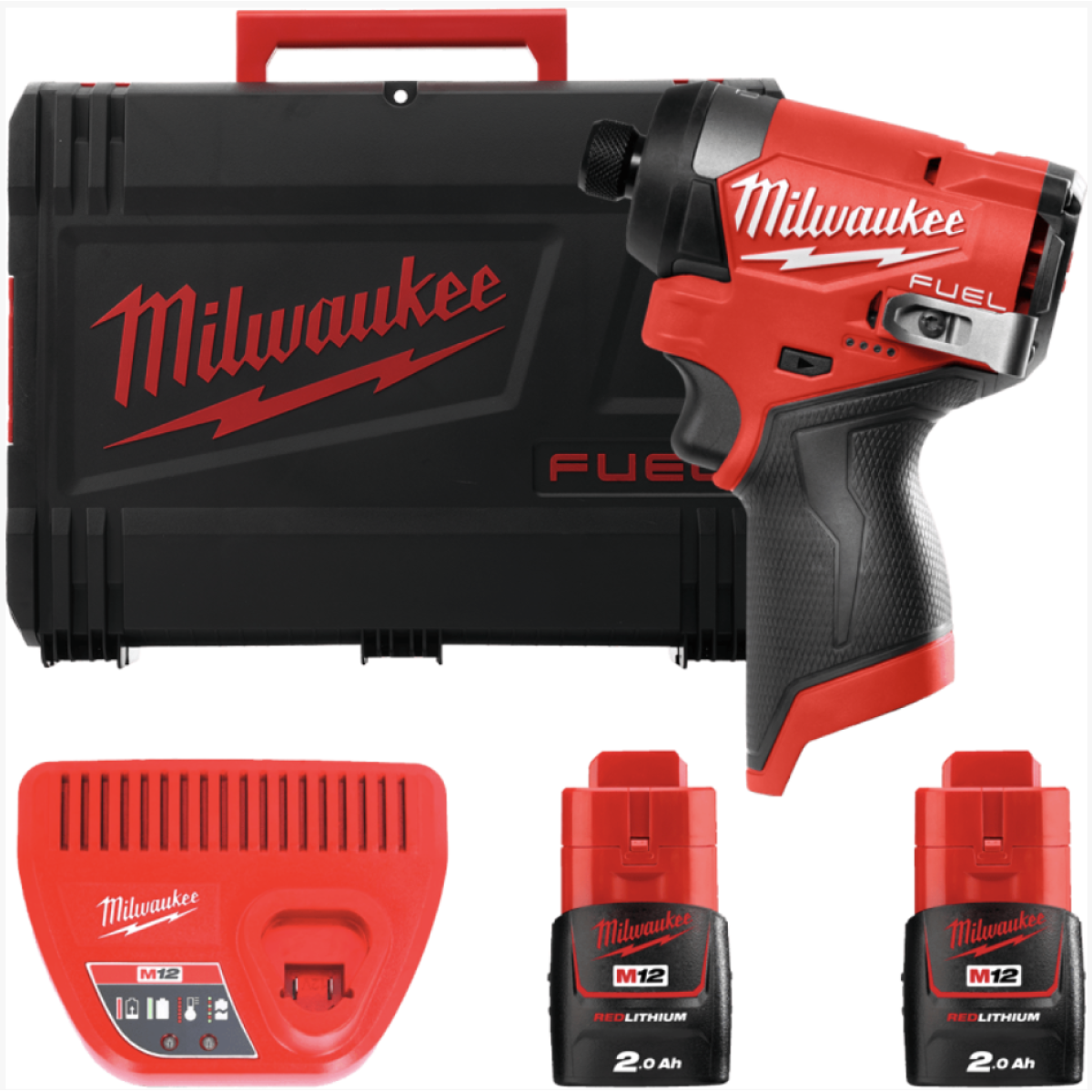 Шуруповерт ударний акумуляторний безщітковий MILWAUKEE (170 Нм) M12 FID2-202Х (ЗУ+2акк.Х2Ач+HDкейс) (4933479877)
