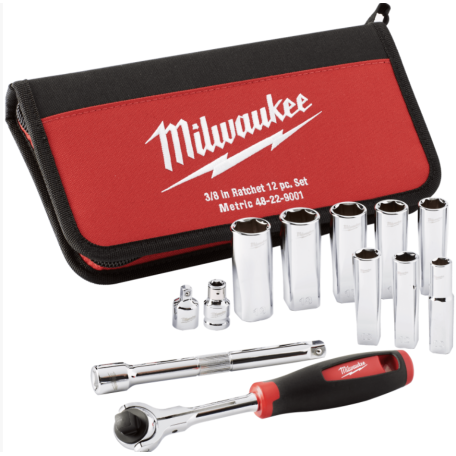 Набор головок торцевых 3/8" TRADESMAN MILWAUKEE, 12 шт. (48229001)