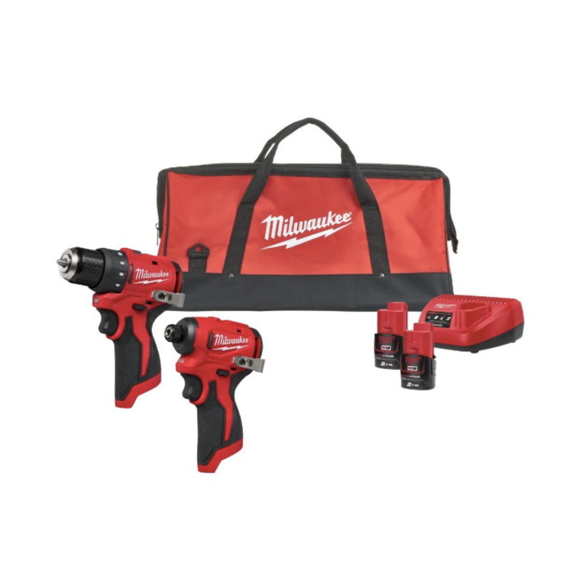 Набір акумуляторних інструментів Milwaukee M12 BLPP2D-202B (BLDDRC.BLIDRC.ЗУ+2акк.Х2Ач+сумка) (4933500139)