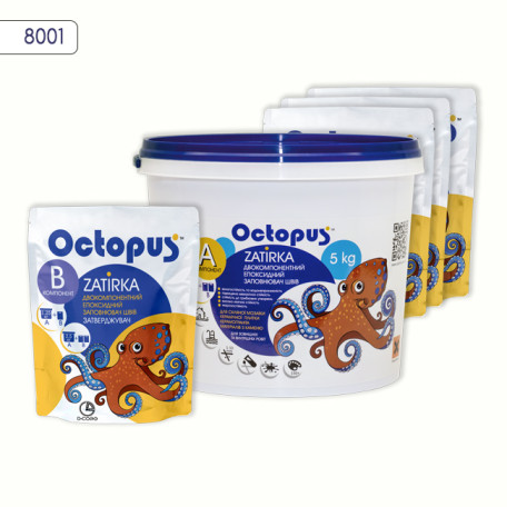 Двокомпонентна епоксидна фуга Octopus Zatirka колір № 8001 5 кг (8001-5)