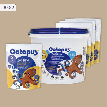 Двокомпонентна епоксидна фуга Octopus Zatirka колір 8452, 5 кг (8452-5)