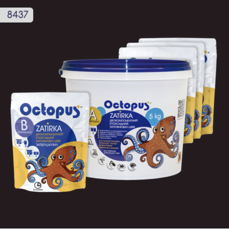 Двокомпонентна епоксидна фуга Octopus Zatirka колір 8436, 5 кг (8436-5)
