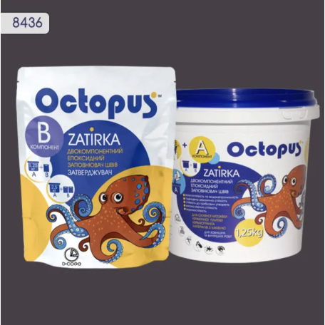 Двокомпонентна епоксидна фуга Octopus Zatirka колір 8436, 1,25 кг (8436-1)