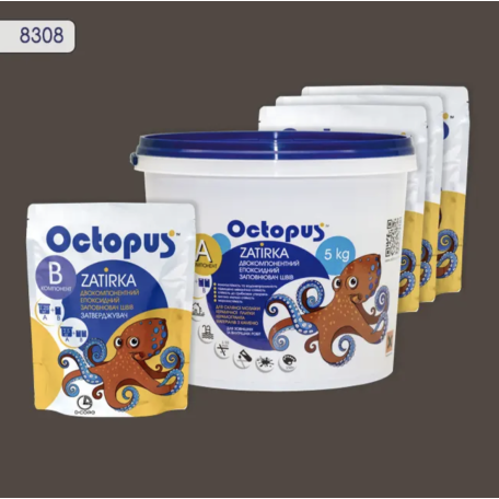 Двокомпонентна епоксидна фуга Octopus Zatirka колір 8308, 5 кг (8308-5)