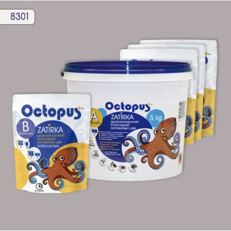 Двокомпонентна епоксидна фуга Octopus Zatirka колір 8301, 5 кг (8301-5)