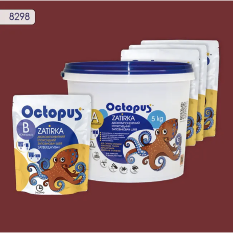 Двухкомпонентная эпоксидна затирка Octopus Zatirka цвет 8298, 5 кг (8298-5)