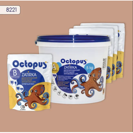 Двокомпонентна епоксидна фуга Octopus Zatirka колір 8221, 5 кг (8221-5)