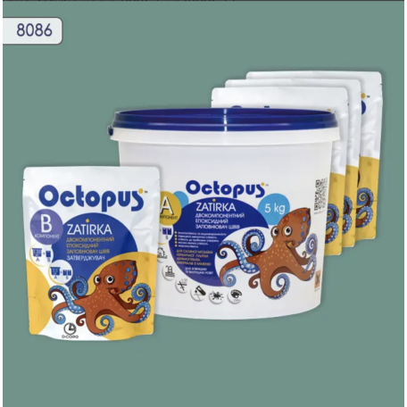 Двокомпонентна епоксидна фуга Octopus Zatirka колір 8086, 5 кг (8086-5)