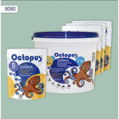 Двокомпонентна епоксидна фуга Octopus Zatirka колір 8080, 5 кг (8080-5)