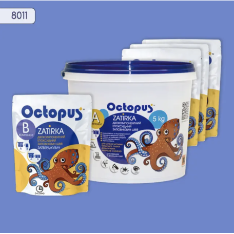 Двокомпонентна епоксидна фуга Octopus Zatirka колір 8011, 5 кг (8011-5)