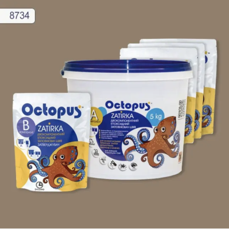 Двухкомпонентная эпоксидная затирка Octopus Zatirka цвет № 8734, 5 кг (8734-5)