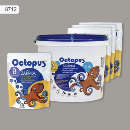 Двухкомпонентная эпоксидная затирка Octopus Zatirka цвет № 8712, 5 кг (8712-5)
