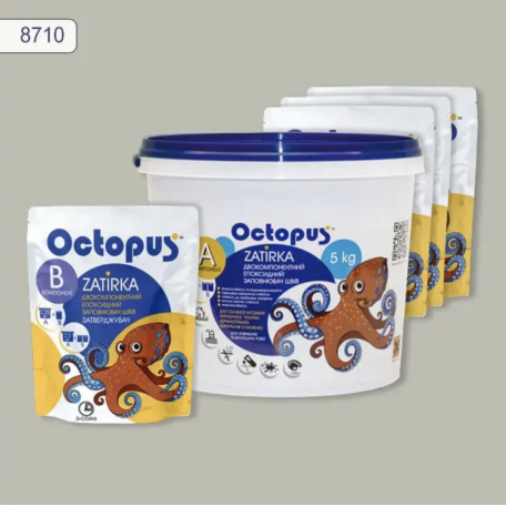 Двокомпонентна епоксидна фуга Octopus Zatirka колір № 8710, 5 кг (8710-5)
