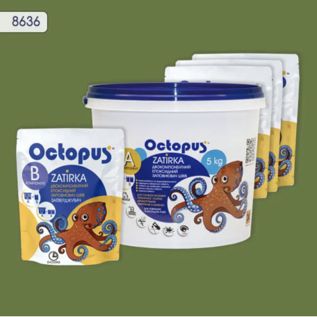 Двокомпонентна епоксидна фуга Octopus Zatirka колір 8636, 5 кг (8636-5)