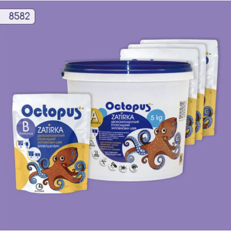 Двокомпонентна епоксидна фуга Octopus Zatirka колір 8582, 5 кг (8582-5)