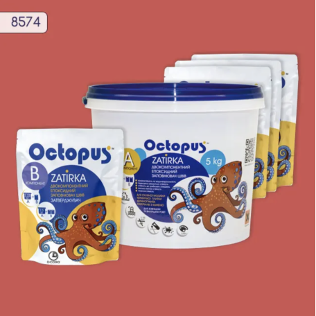 Двокомпонентна епоксидна фуга Octopus Zatirka колір 8574, 5 кг (8574-5)