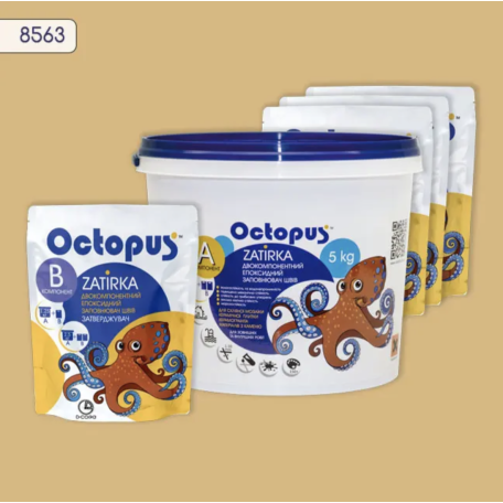 Двокомпонентна епоксидна фуга Octopus Zatirka колір 8563, 5 кг (8563-5)