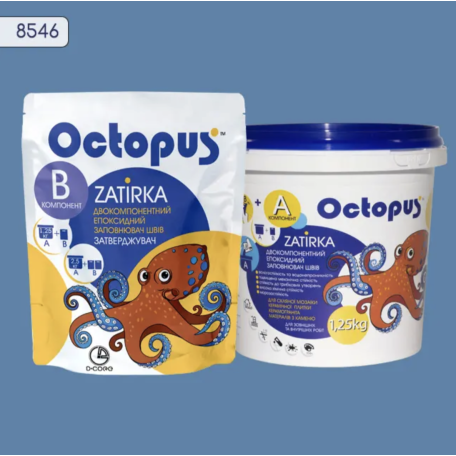 Двокомпонентна епоксидна фуга Octopus Zatirka колір блакитний 8546 1,25 кг (8546-1)