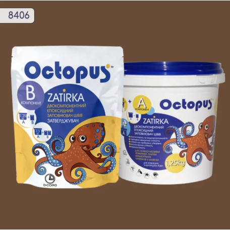 Двухкомпонентная эпоксидная затирка Octopus Zatirka цвет 8406, 1,25 кг (8406-1)