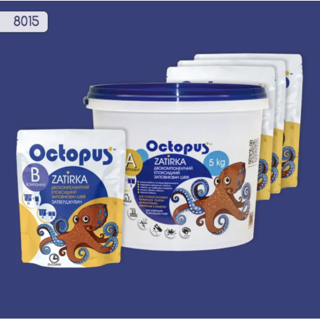 Двокомпонентна епоксидна фуга Octopus Zatirka колір 8015, 5 кг (8015-5)