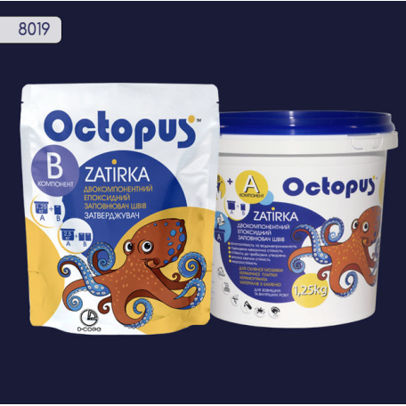 Двокомпонентна епоксидна фуга Octopus Zatirka колір 8019, 1,25 кг (8019-1)