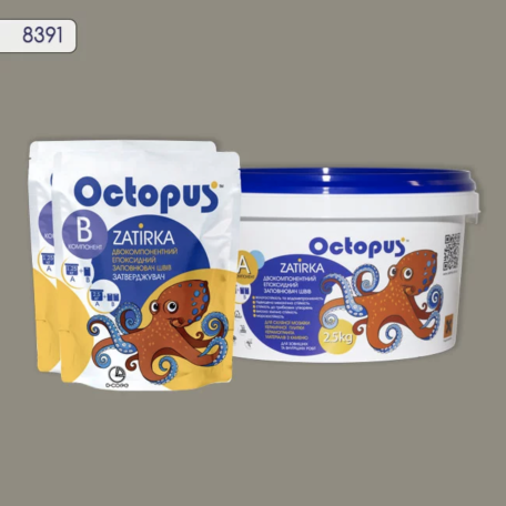 Двокомпонентна епоксидна фуга Octopus Zatirka колір сірий 8391 2,5 кг (8391-2)