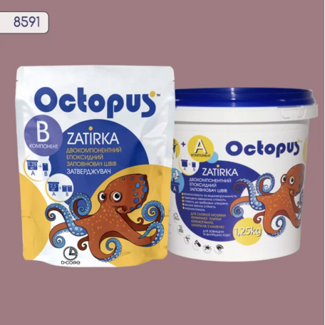Двокомпонентна епоксидна фуга Octopus Zatirka колір світло-фіолетовий 8591 1,25 кг (8591-1)