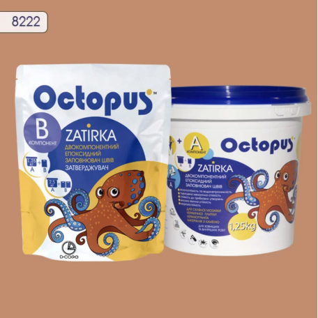 Двокомпонентна епоксидна фуга Octopus Zatirka колір коричнево-персиковий 8222 1,25 кг (8222-1)