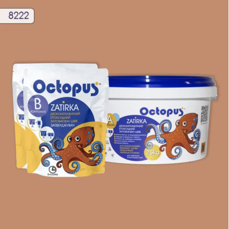 Двокомпонентна епоксидна фуга Octopus Zatirka колір коричнево-персиковий 8222 2,5 кг (8222-2)