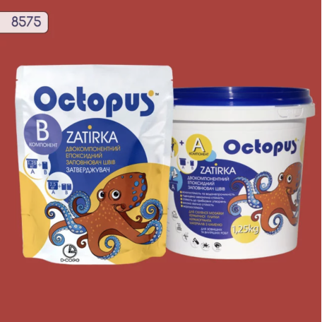 Двокомпонентна епоксидна фуга Octopus Zatirka колір червоний 8575 1,25 кг (8575-1)