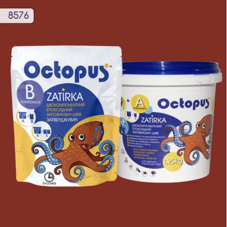 Двокомпонентна епоксидна фуга Octopus Zatirka колір червоний 8576 1,25 кг (8576-1)