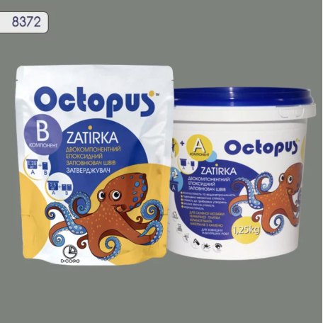 Двокомпонентна епоксидна фуга Octopus Zatirka колір 8372 сірий асфальт 1,25 кг (8372-1)
