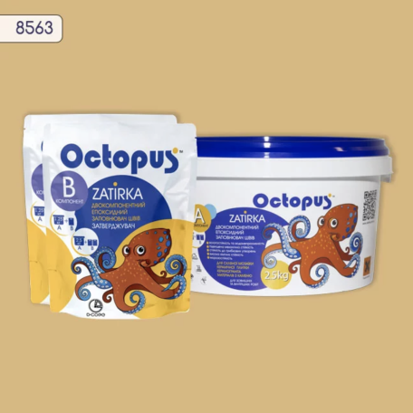 Двухкомпонентная эпоксидная затирка Octopus Zatirka цвет желтый 8563 2,5 кг (8563-2)