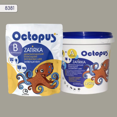 Двокомпонентна епоксидна фуга Octopus Zatirka колір 8381 сіро-теплий 1,25 кг (8381-1)