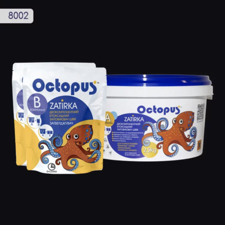 Двокомпонентна епоксидна фуга Octopus Zatirka колір № 8002, чорний 2,5 кг (8002-2)