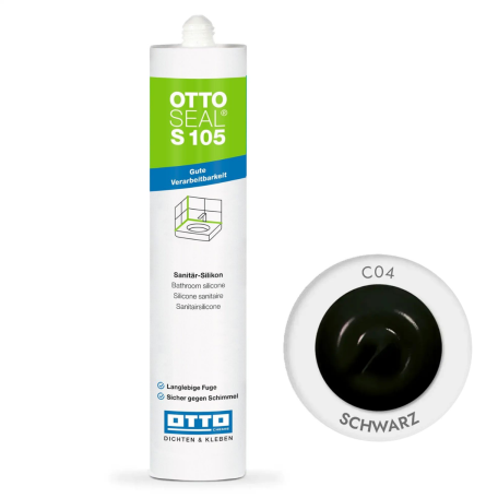 Санитарный силиконовый герметик OTTOSEAL S105 С04, чорный (Schwarz), 310 мл (S105C04)