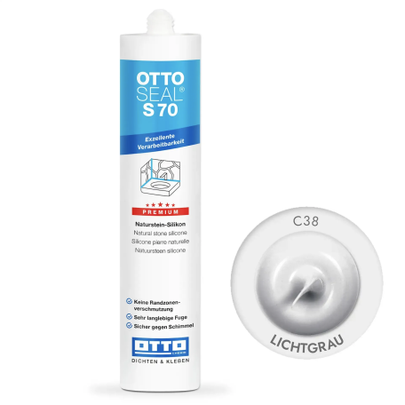 Силиконовый герметик OttoSeal S70 С38 светло-серый (8NTRGRL0201)
