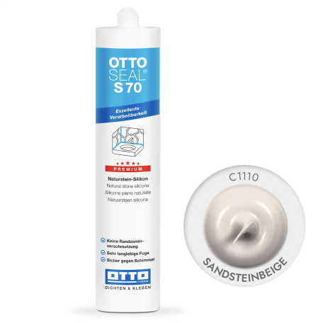 Силиконовый герметик OttoSeal S70 С1110 песочно-бежевый (sandsteinbeige) (8NTRBRN0201)