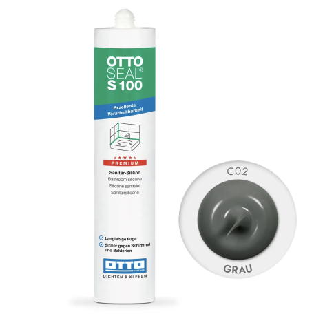 Силиконовый герметик OttoSeal S100 С02 (grau) (S100C02)