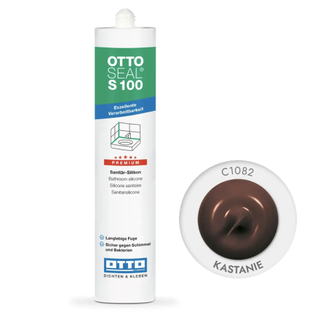 Силиконовый герметик OttoSeal S100 С1082 (kastanie), 300 мм (S100C1082)